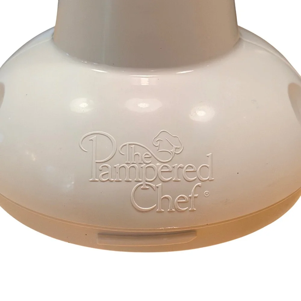 Pampered Chef Food Chopper White Hand Tool Stainless Steel Blade Minimalist